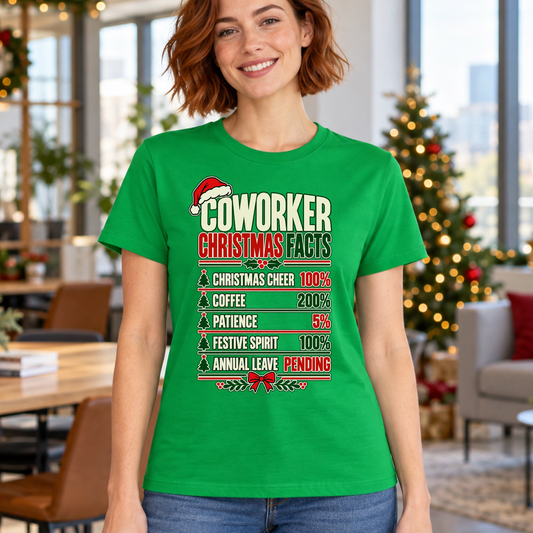 Coworker Christmas Facts T-Shirt – Funny Work Christmas Tee