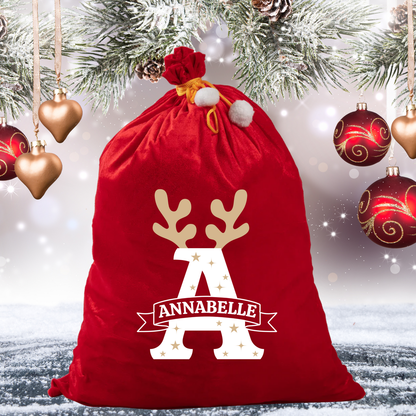 Personalised Red Velvet Santa Sack