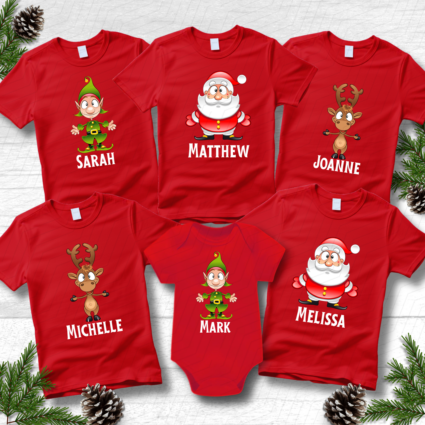 Personalised Christmas Character T-Shirts