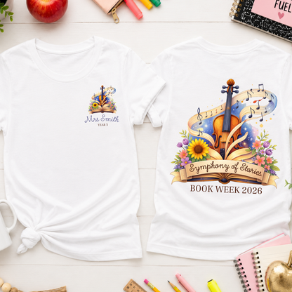 Symphony of Stories Book Week 2026 Teacher Shirt