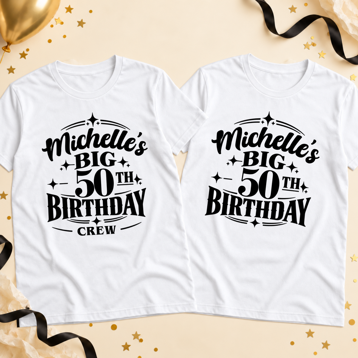 Personalised Big Birthday & Crew T-Shirt