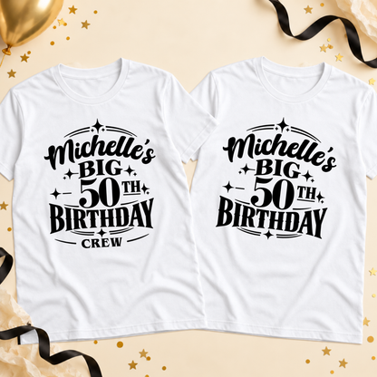Personalised Big Birthday & Crew T-Shirt