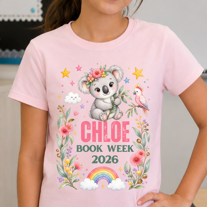 Personalised Floral Koala Book Week 2026 Shirt – Kids & Adults