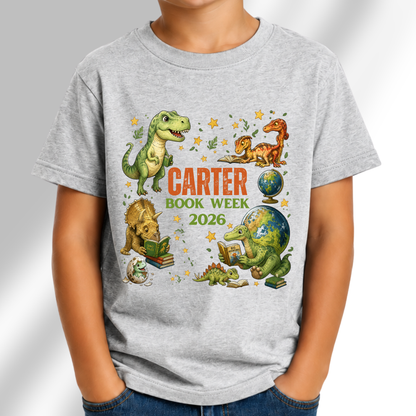 Personalised Dinosaur Book Week 2026 Shirt – Kids & Adults