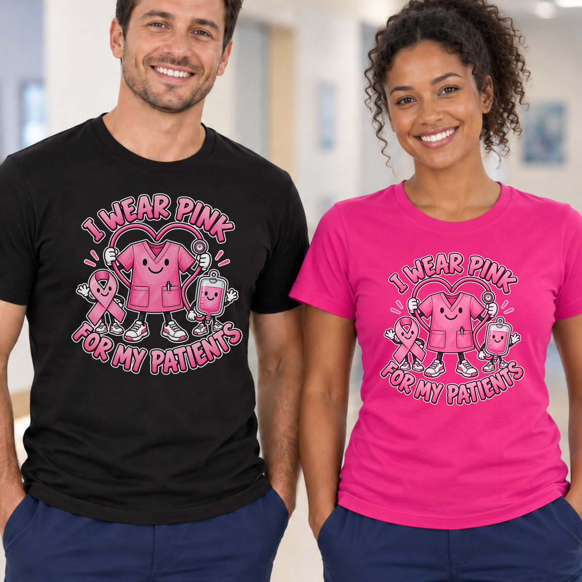 I Wear Pink for My Patients Nurse Breast Cancer Awareness Shirt