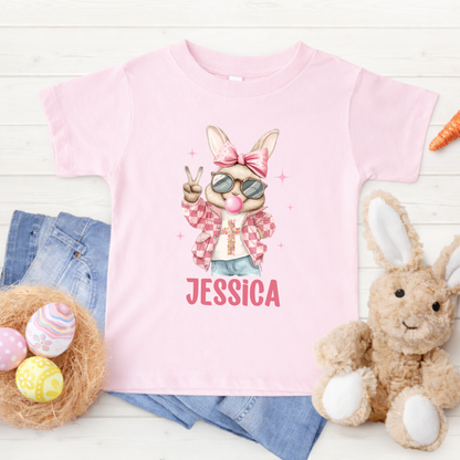 Personalised Bubble Gum Easter Rabbit Shirts