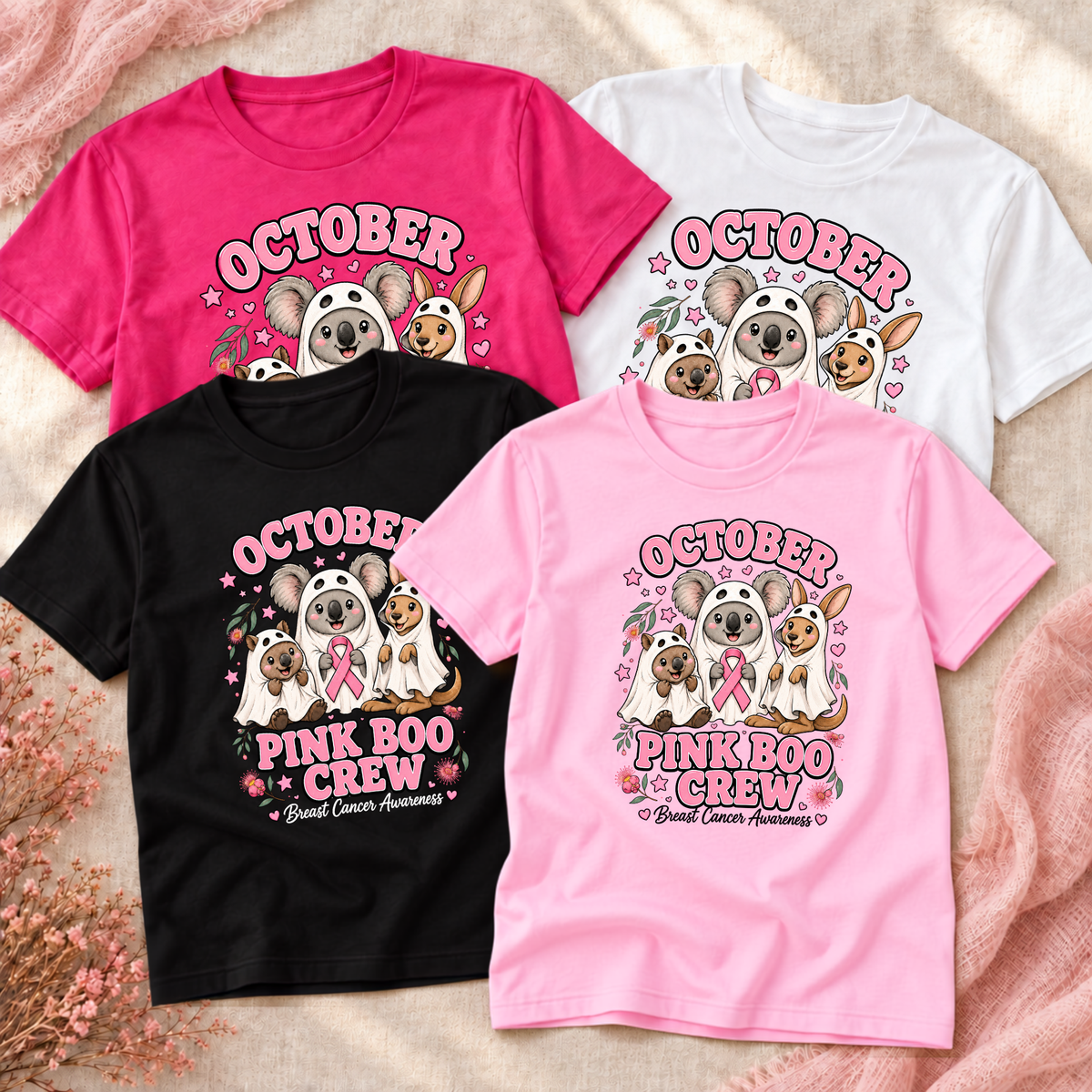 October Pink Boo Crew Breast Cancer Awareness Halloween Shirt