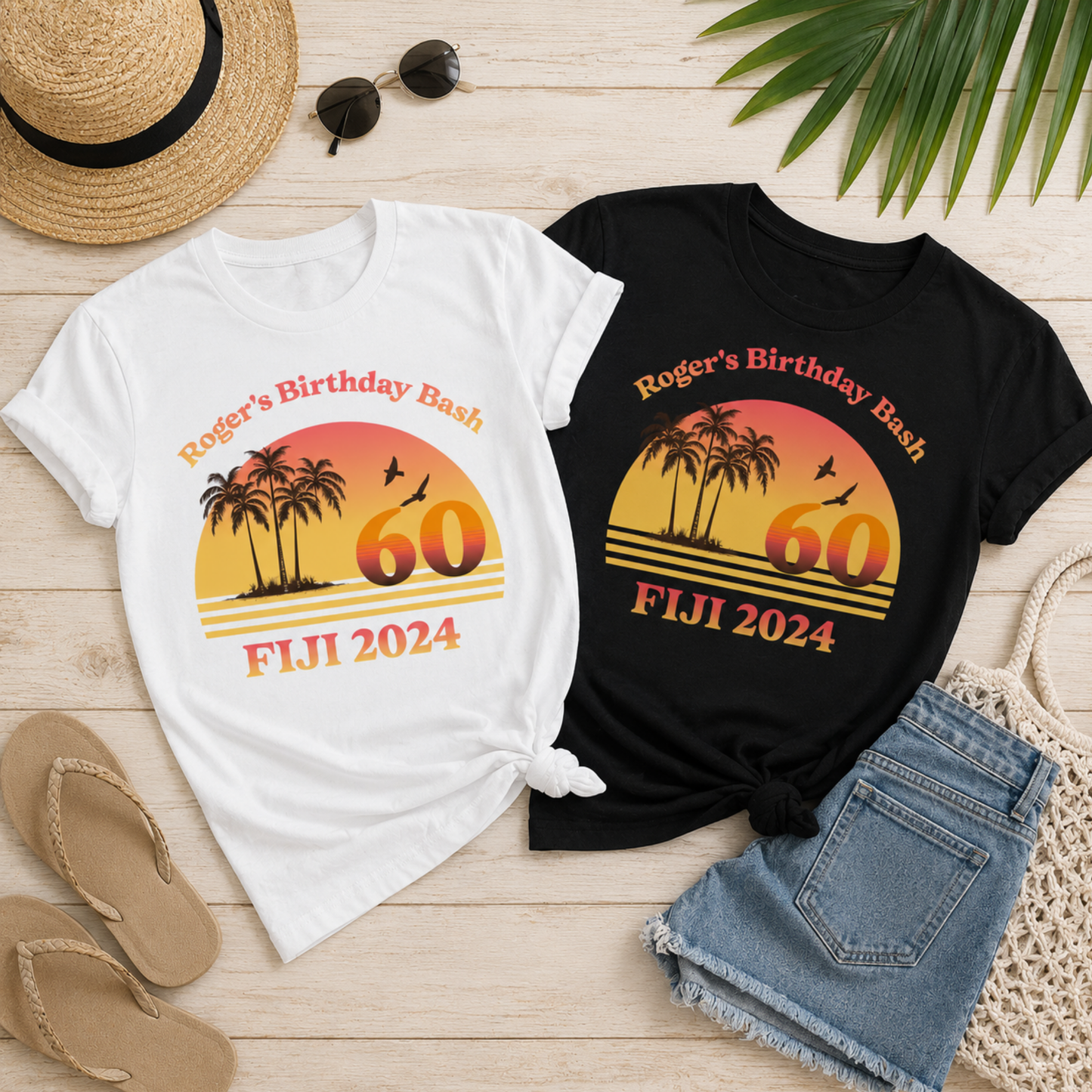 Personalised Birthday Holiday Matching Shirts