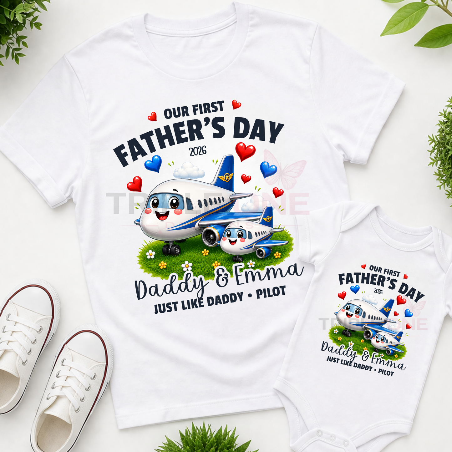 Personalised Pilot Daddy & Me First Father's Day Matching Set