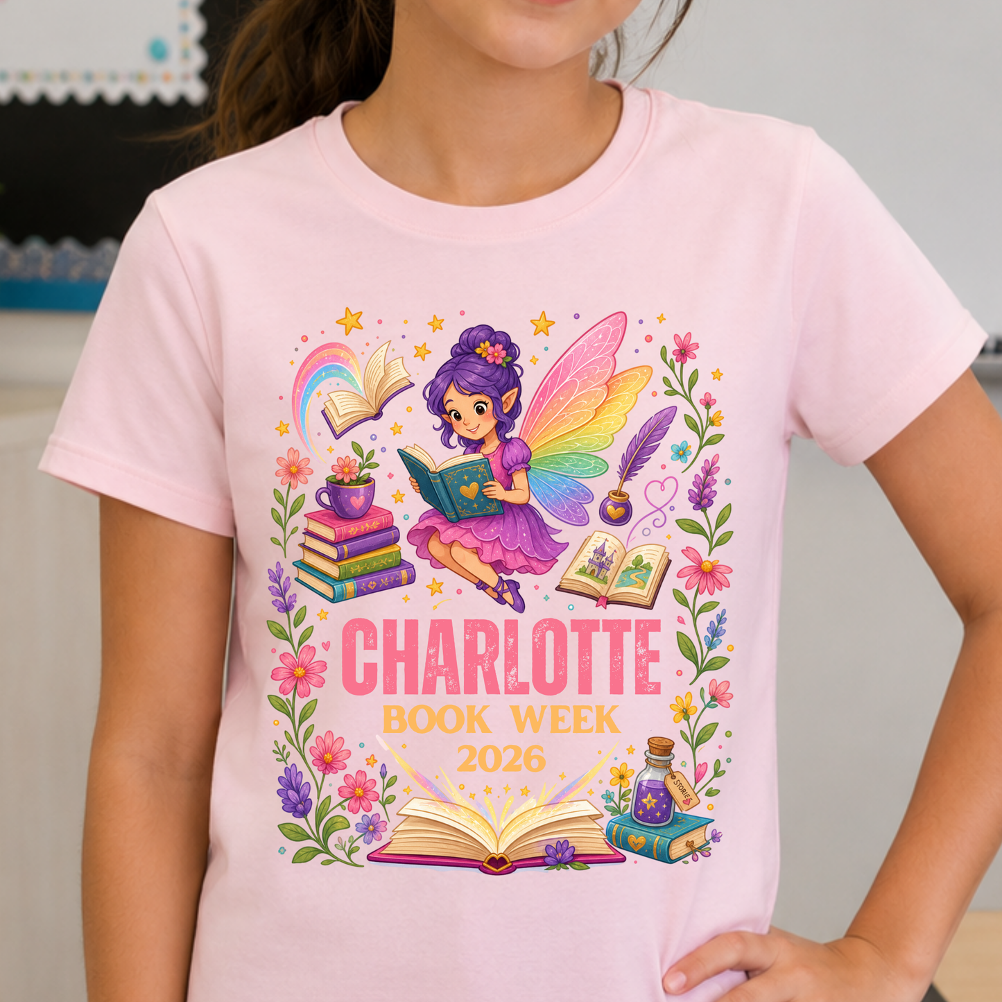 Personalised Reading Fairy Book Week 2026 Shirt – Kids & Adults