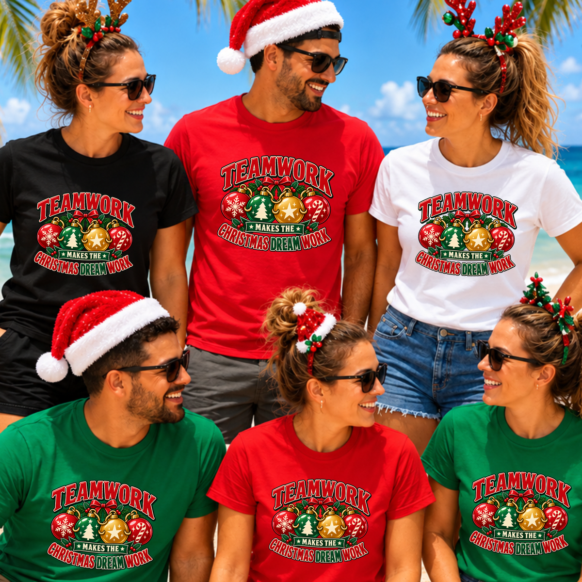 Teamwork Makes the Christmas Dream Work T-Shirt – Staff Christmas Tee
