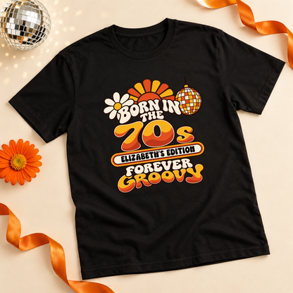 Personalised Born in the 70s T-Shirt