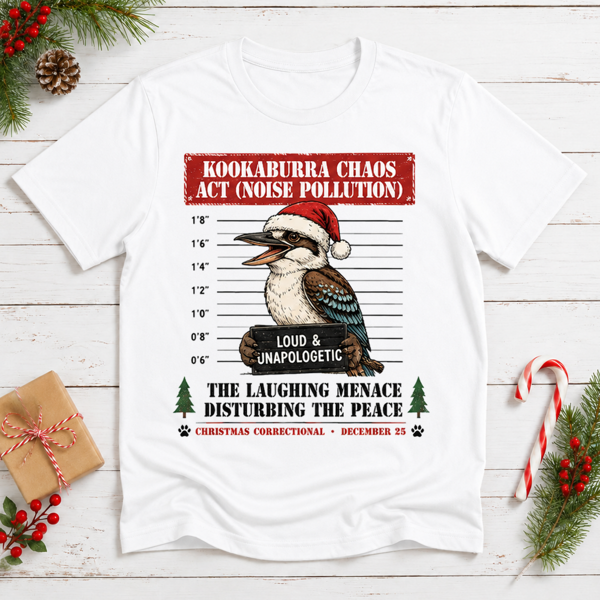 Aussie Christmas Mugshot T-Shirt