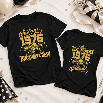Vintage Birthday Queen & Crew T-Shirt