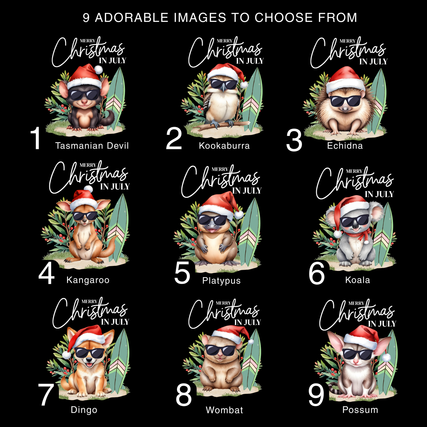 Christmas In July Aussie Animals Shirt
