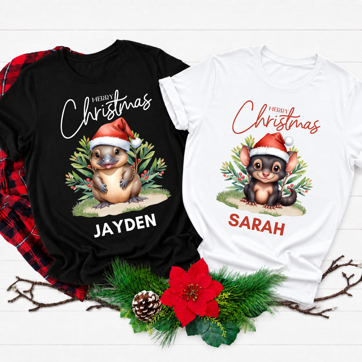 Personalised Australian Animal Christmas Shirts