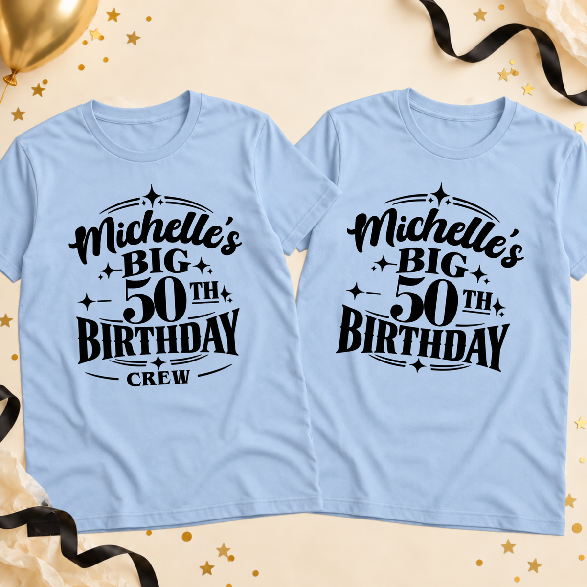 Personalised Big Birthday & Crew T-Shirt