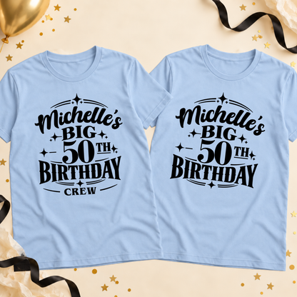 Personalised Big Birthday & Crew T-Shirt