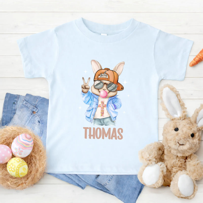 Personalised Bubble Gum Easter Rabbit Shirts