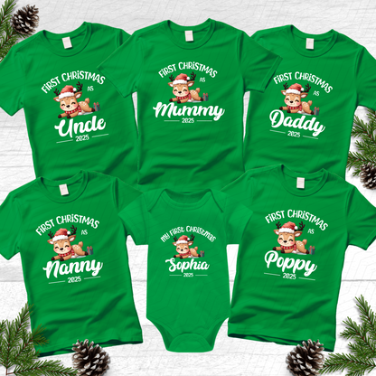 My First Christmas Personalised Matching T-Shirts