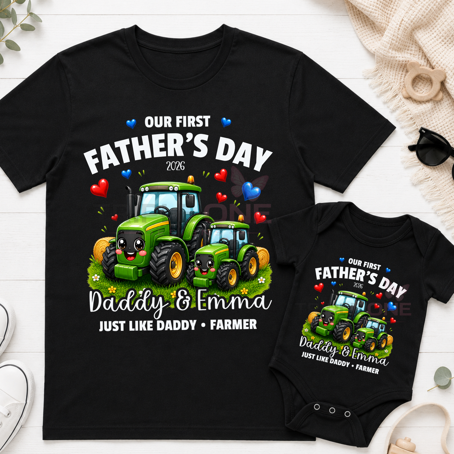 Personalised Farmer Daddy & Me First Father's Day Matching Set