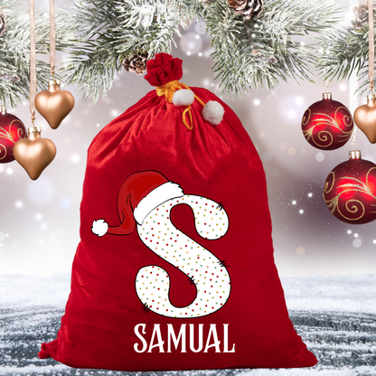 Personalised Red Velvet Santa Sack
