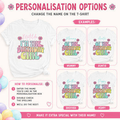 Personalised Birthday Girl Matching Shirts