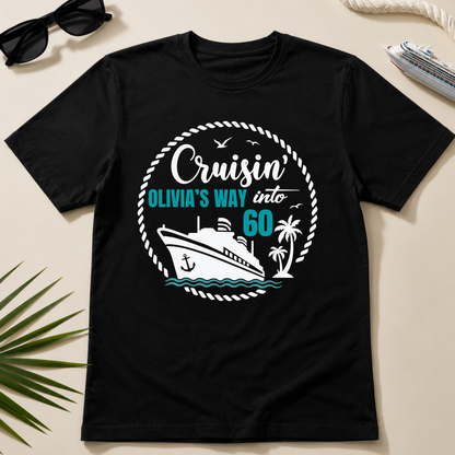 Cruisin’ Into Custom Age Personalised Cruise Shirts | Matching Family Cruise Shirts