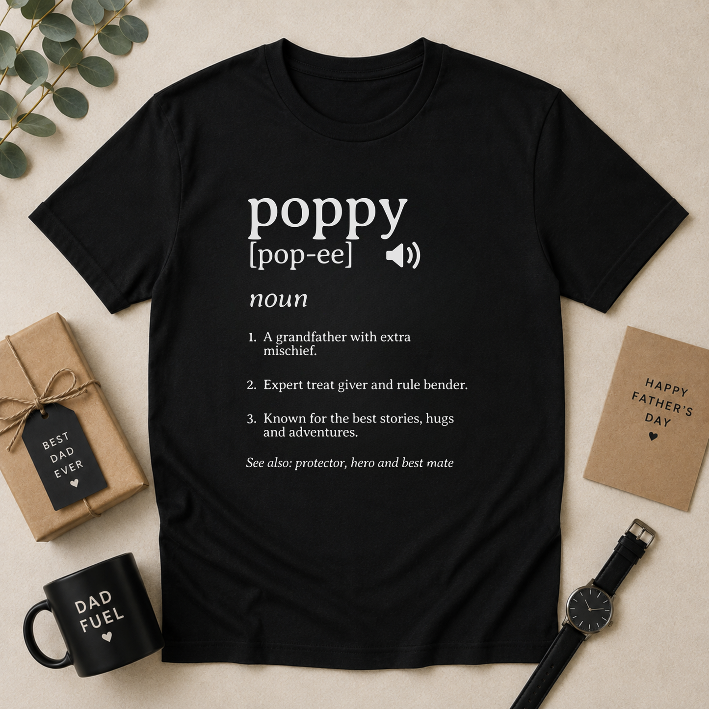 Poppy Definition T-Shirt – Grandfather Gift from Grandkids