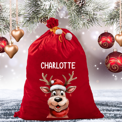 Personalised Red Velvet Santa Sack