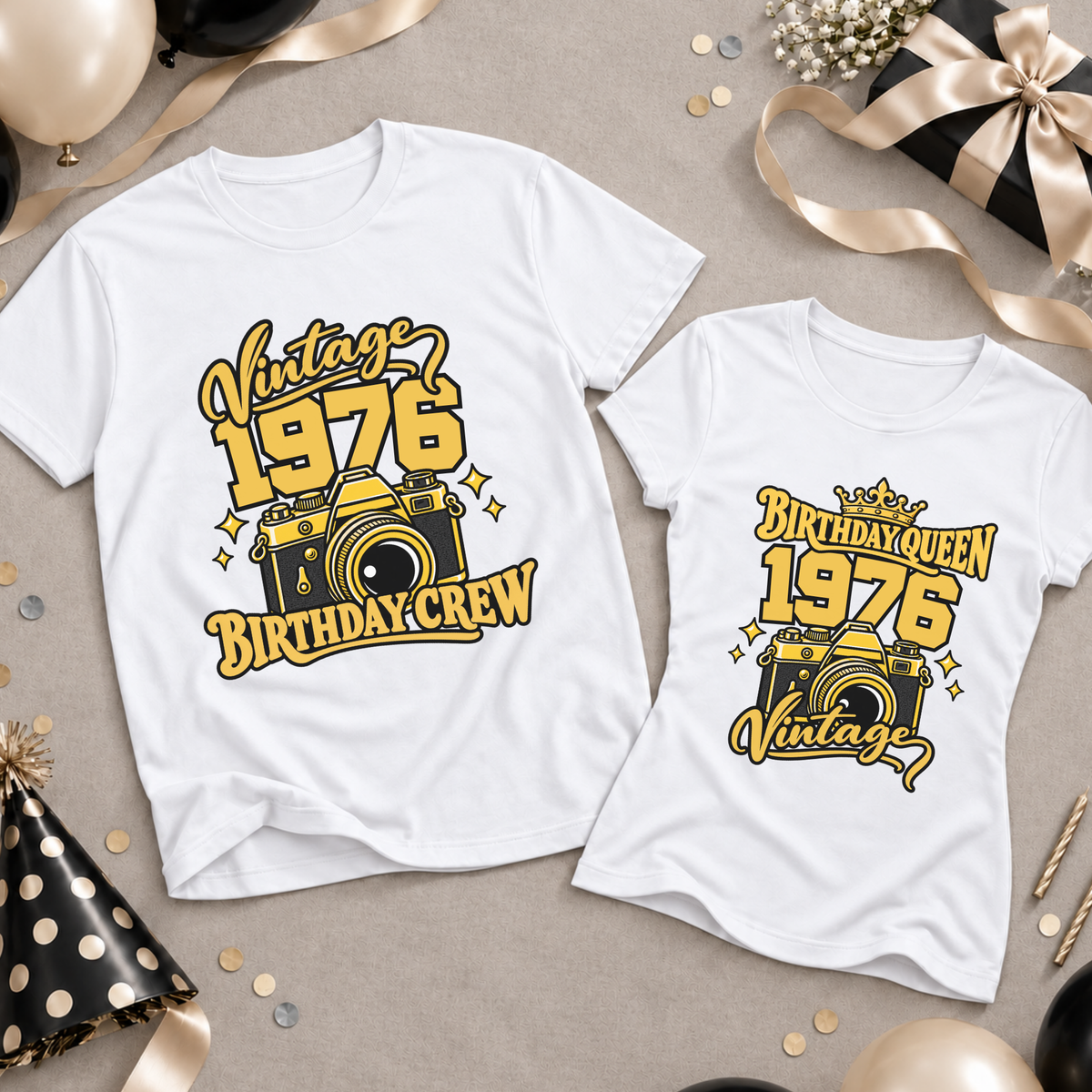 Vintage Birthday Queen & Crew T-Shirt