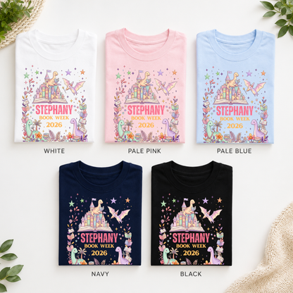 Personalised Enchanted Dinosaur Book Week 2026 Shirt – Kids & Adults