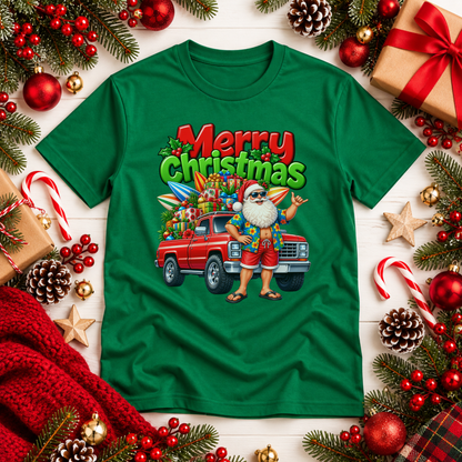 Aussie Summer Santa Christmas T-Shirt