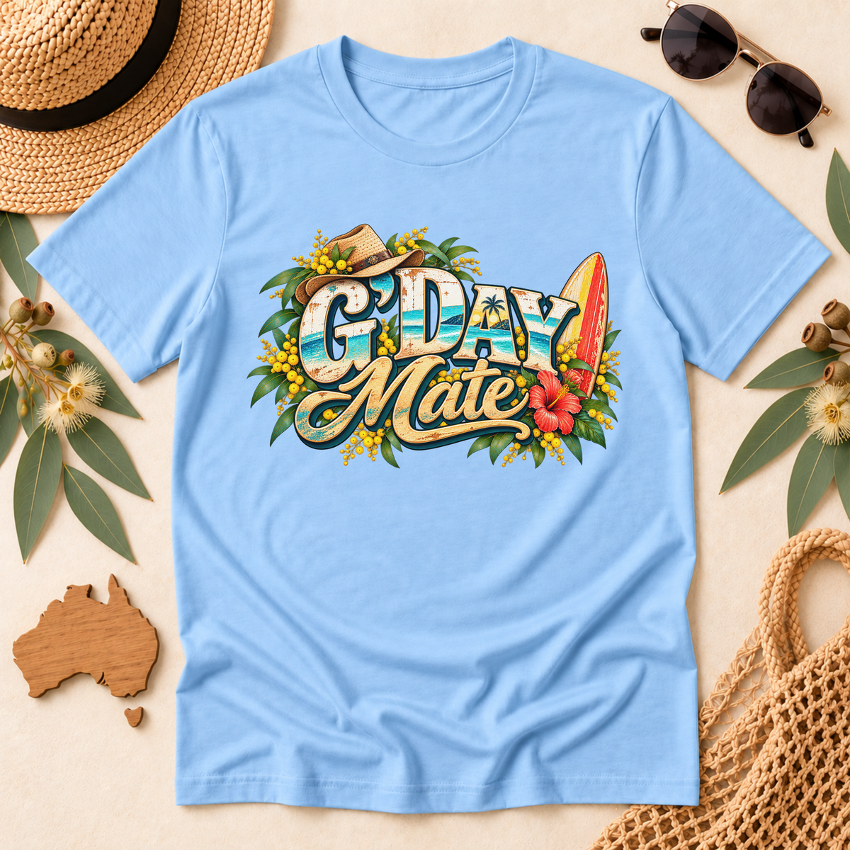 G’Day Mate T-Shirt – Retro Australian Surf Design