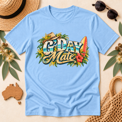 G’Day Mate T-Shirt – Retro Australian Surf Design