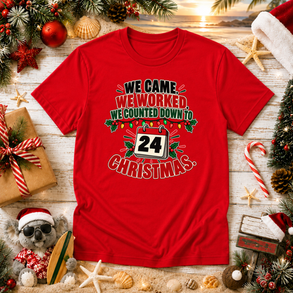 We Came We Worked Christmas Countdown T-Shirt – Funny Staff Tee