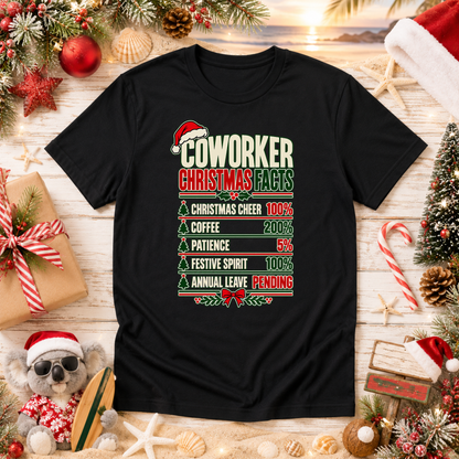 Coworker Christmas Facts T-Shirt – Funny Work Christmas Tee