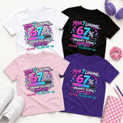 Personalised Year 6 Graduation Shirt Year 7 Loading 67