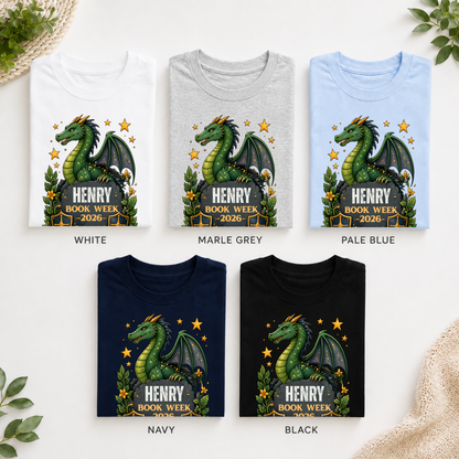 Personalised Dragon Book Week 2026 Kids T-Shirt