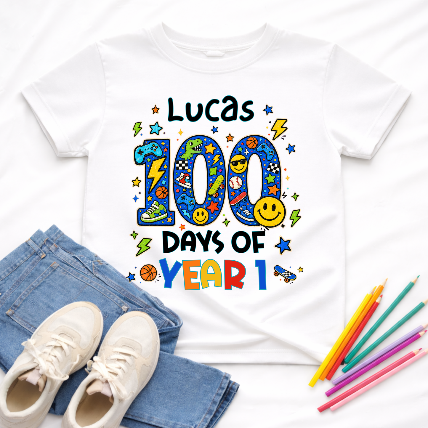 Personalised 100 Days of School Shirt