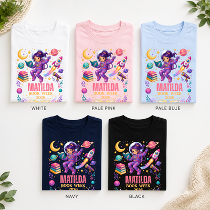 Personalised Space Reader Book Week 2026 Shirt – Kids & Adults