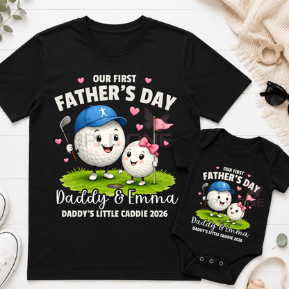 Personalised Golf Daddy & Me First Father's Day Matching Set
