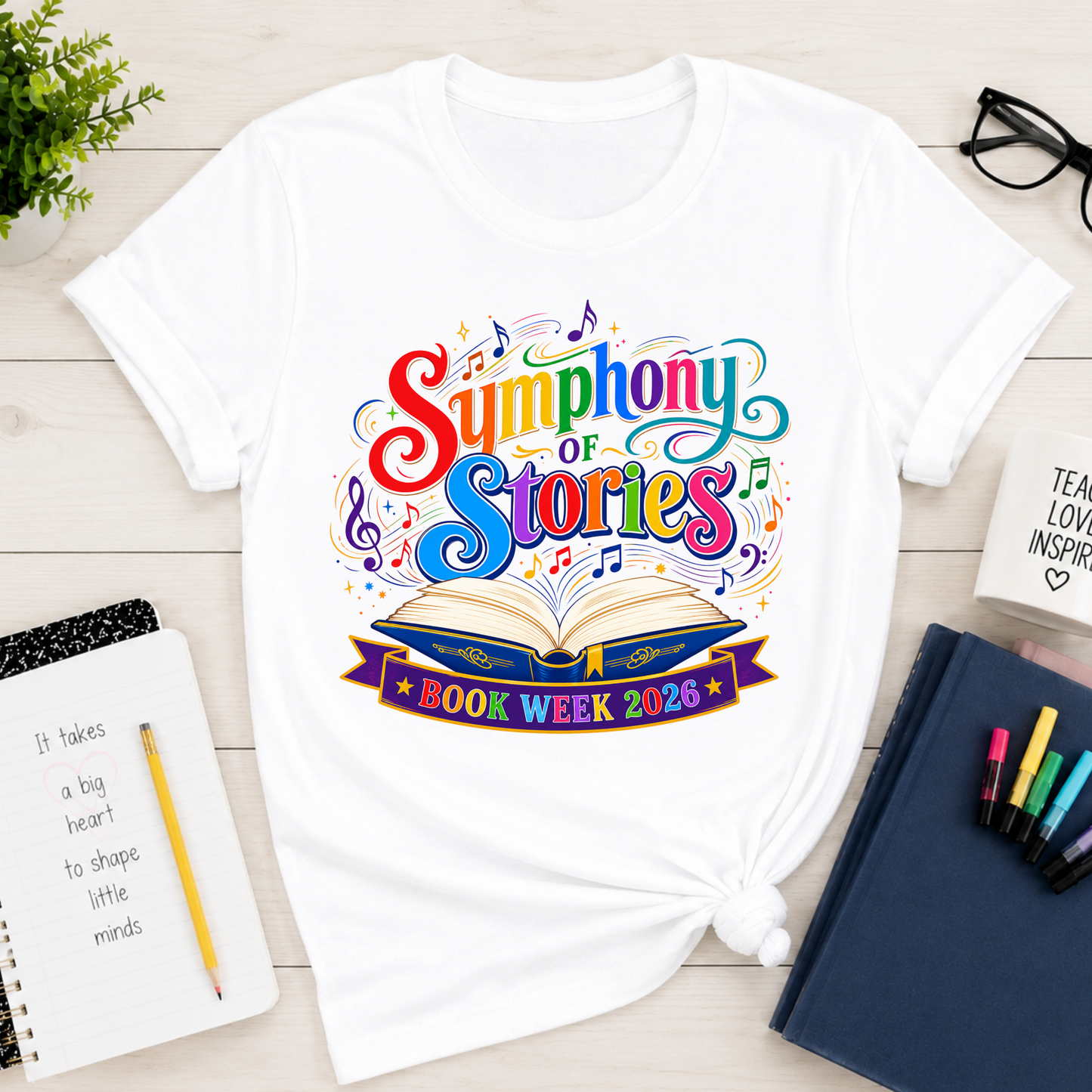 Symphony of Stories Colourful Book Week Shirt