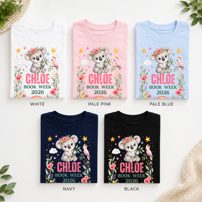Personalised Floral Koala Book Week 2026 Shirt – Kids & Adults