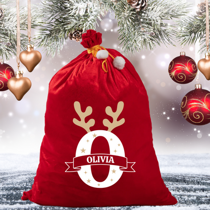 Personalised Red Velvet Santa Sack