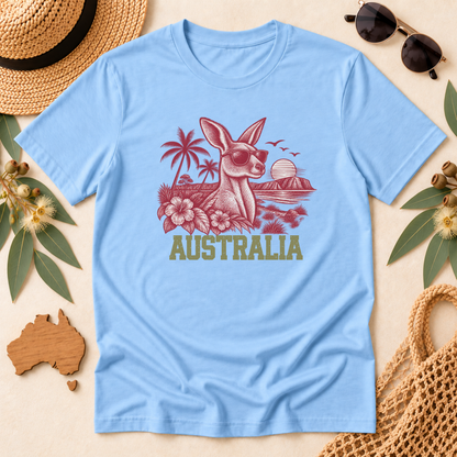 Australia Kangaroo T-Shirt – Retro Tropical Sunglasses Design