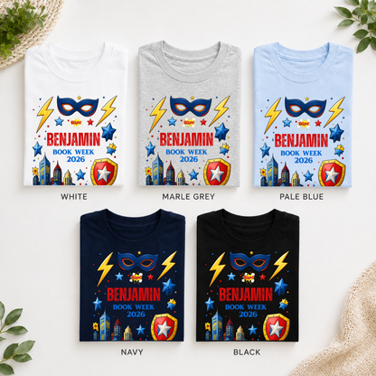 Personalised Superhero Book Week 2026 Shirt – Kids & Adults