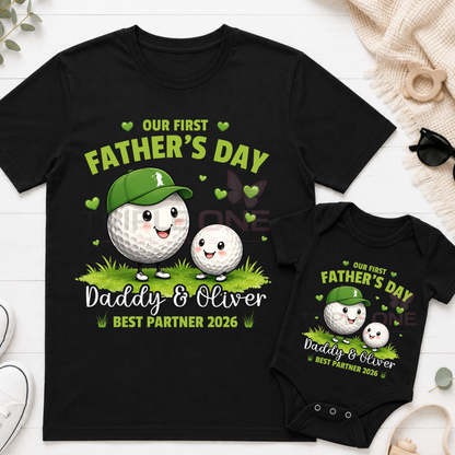 Personalised Golf Daddy & Me First Father's Day Matching Set