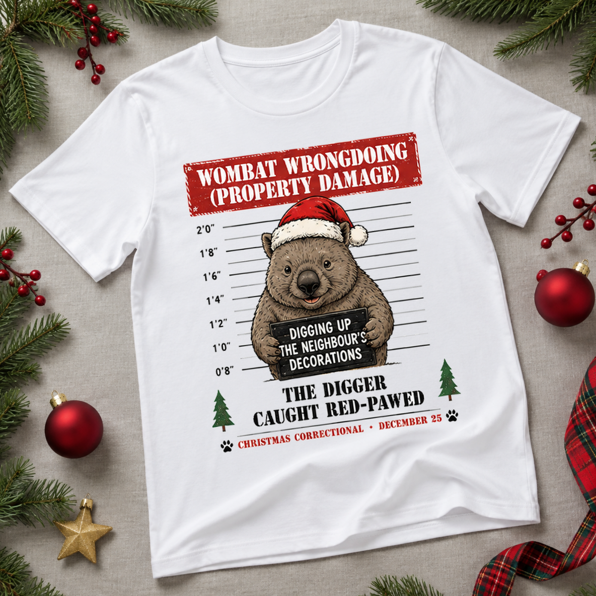Aussie Christmas Mugshot T-Shirt