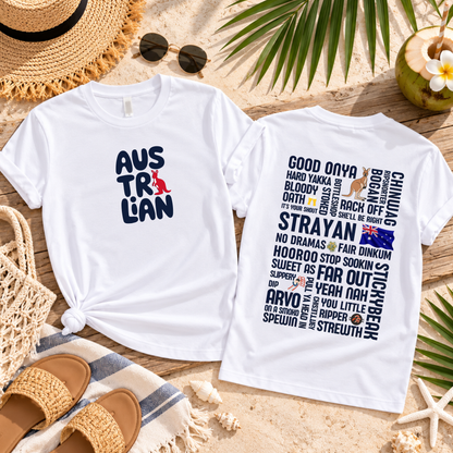 Aussie Slang T-Shirt – Australian Front & Back Print